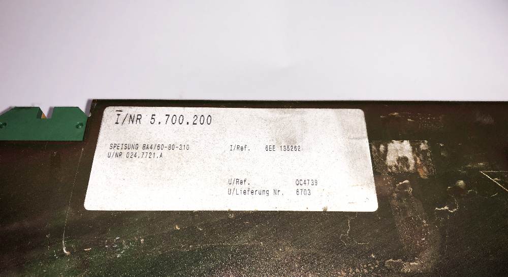 Socapel BA4 60-80-310 DC-Supply 5700200 024.7721.A gebraucht 