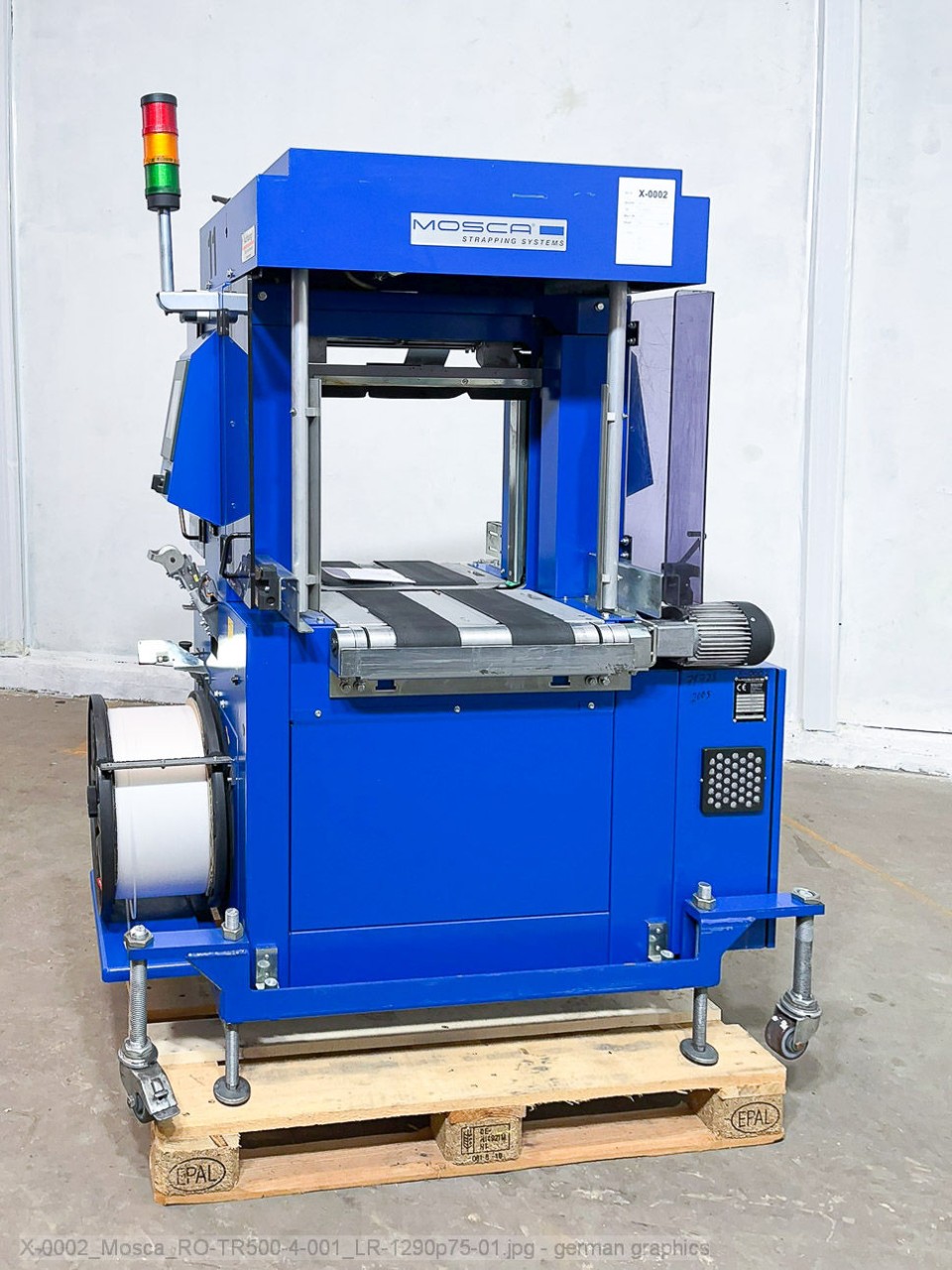 Mosca RO-TR500-4 automatic in-line strapping machine